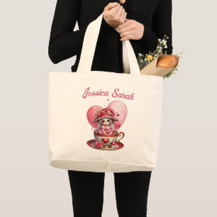 Teacup Cuties  Large Tote Bag