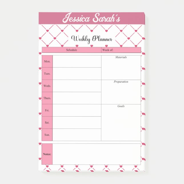 Teacup Cuties _ Weekly Planner Post-it Notes (Front)