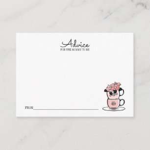 Teacup & Flowers Baby Shower Advice Card For Mum
