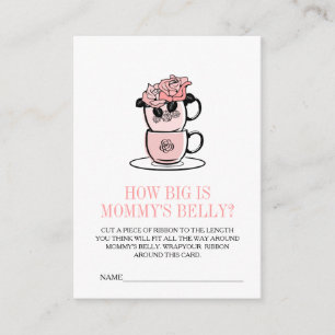 Teacup & Flowers Baby Shower Mummy's Belly Game Enclosure Card