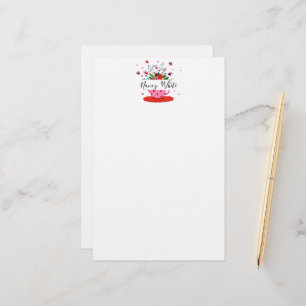Teacup flowers personalised  stationery
