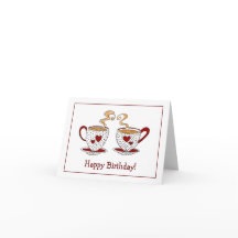 Teacup Happy Birthday greeting card