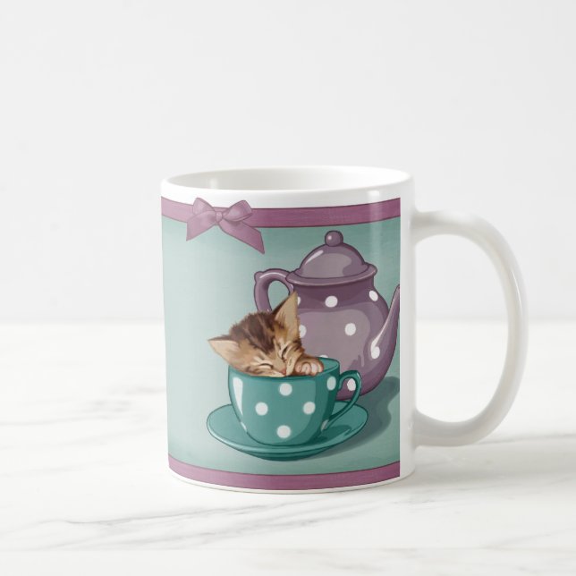 Teacup Kitten Coffee Mug (Right)