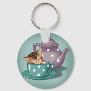 Teacup Kitten Key Ring