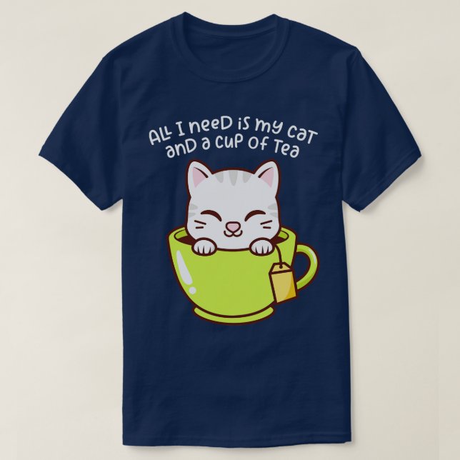 Teacup Kitty T-Shirt (Design Front)
