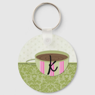 Teacup Monogram K Key Ring