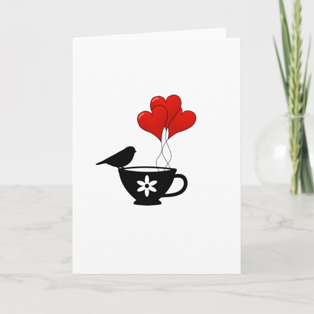 Teacup of Hearts Holiday Card (Front)