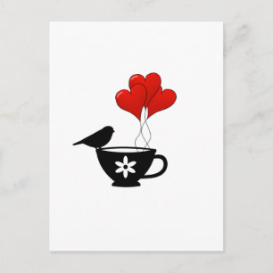 Teacup of Hearts Postcard
