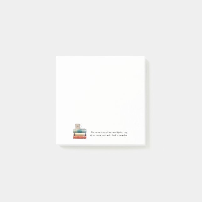 Teacup on stack of books note (Front)