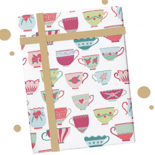 Teacup Pattern Wrapping Paper