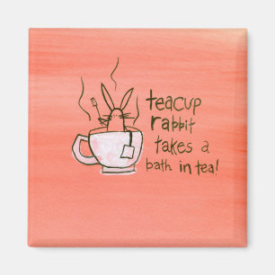 Teacup Rabbit Takes a Bath. In Tea! Magnet