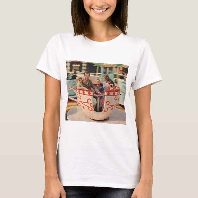 teacup ride at the amusement park T-Shirt (Front)