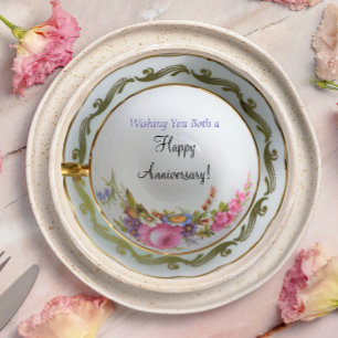 Teacup Round Anniversary Card