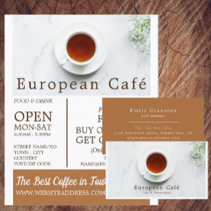 Teacup & Saucer, Barista, Café, Coffeehouse Business Card