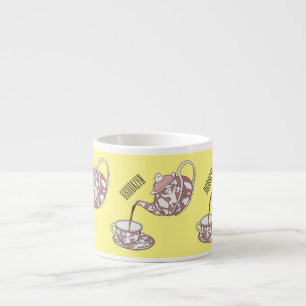 Teacup set cartoon illustration  espresso cup