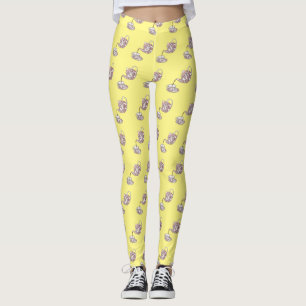 Teacup set cartoon illustration leggings