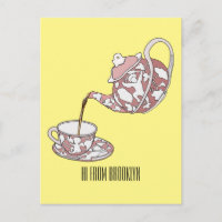 Teacup set cartoon illustration