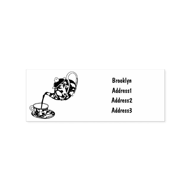 Teacup set cartoon illustration rubber stamp (Imprint)