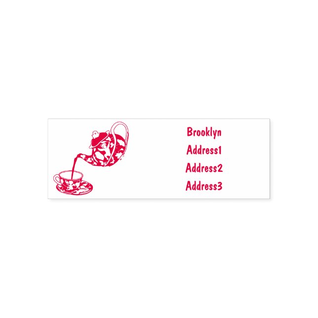 Teacup set cartoon illustration self-inking stamp (Design)