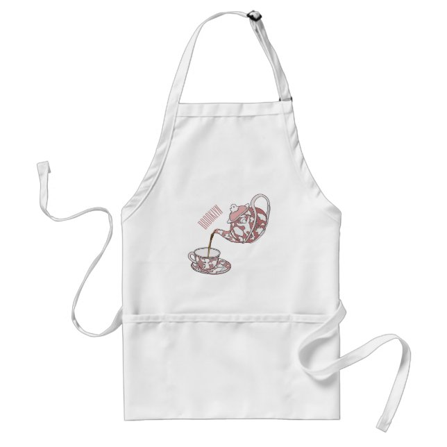 Teacup set cartoon illustration  standard apron (Front)