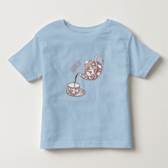 Teacup set cartoon illustration  toddler T-Shirt (Front)