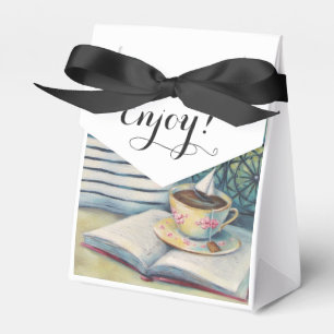 Teacup Tiny Favour Box - Pastel Black & White
