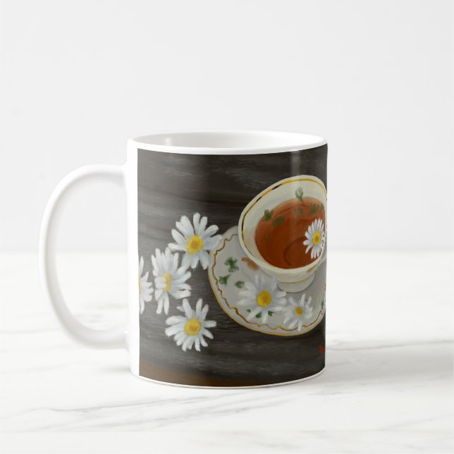 Teacup with Flowers Uplifting Verse Coffee Mug (Left)