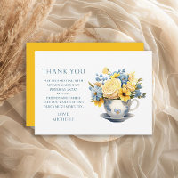 Teacup Yellow Blue Flowers Birthday
