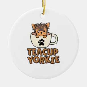 Teacup Yorkie puppy Ceramic Ornament