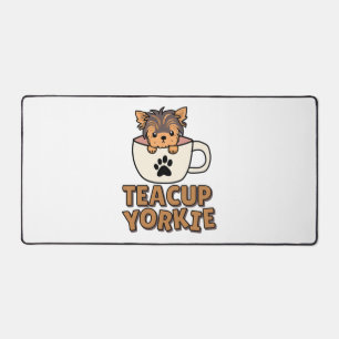 Teacup Yorkie puppy Desk Mat