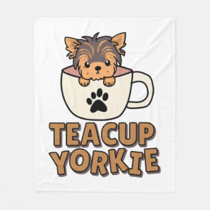 Teacup Yorkie puppy  Fleece Blanket