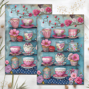 TEACUPS DECOUPAGE TISSUE PAPER