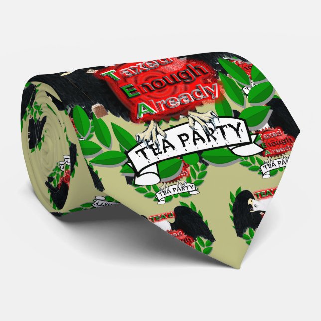 TEA'd Tea Party-Taxed Enough Already Tie (Rolled)