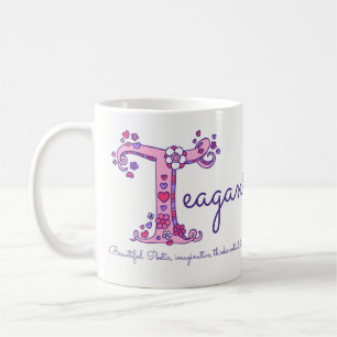 Teagan letter T name meaning doodle art mug