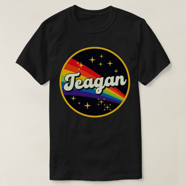 Teagan Rainbow In Space Vintage Style T-Shirt (Design Front)