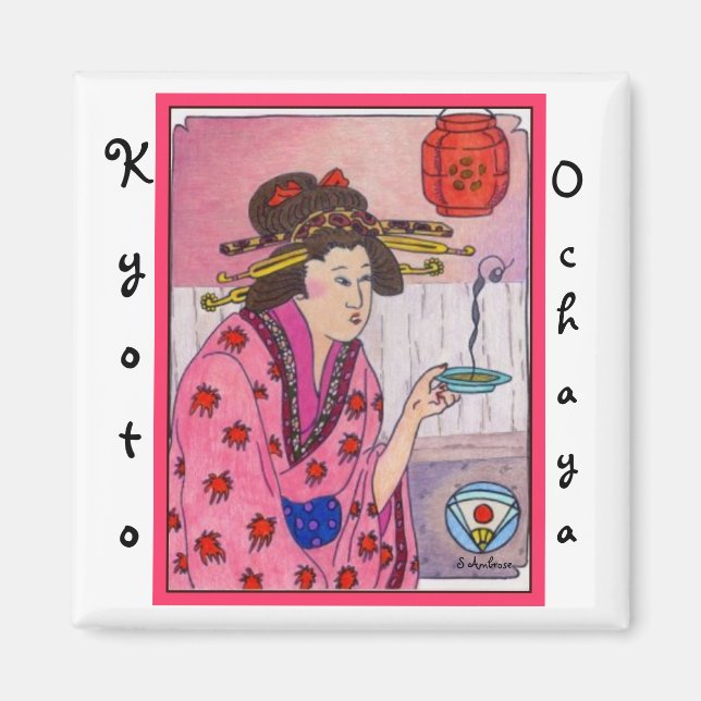 Teahouse Kyoto Ochaya Geisha magnet by S Ambrose (Front)