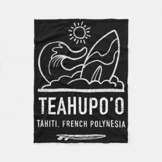 Teahupoo Shirt French Polynesia Tee Tahiti Surfing Fleece Blanket