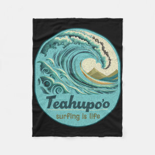 Teahupoo Surfing French Polynesia Tahiti Teahupo'o Fleece Blanket
