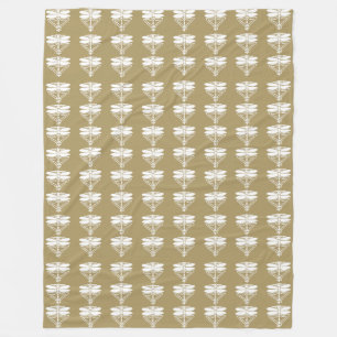 Teak Arts and Crafts Dragonflies Fleece Blanket