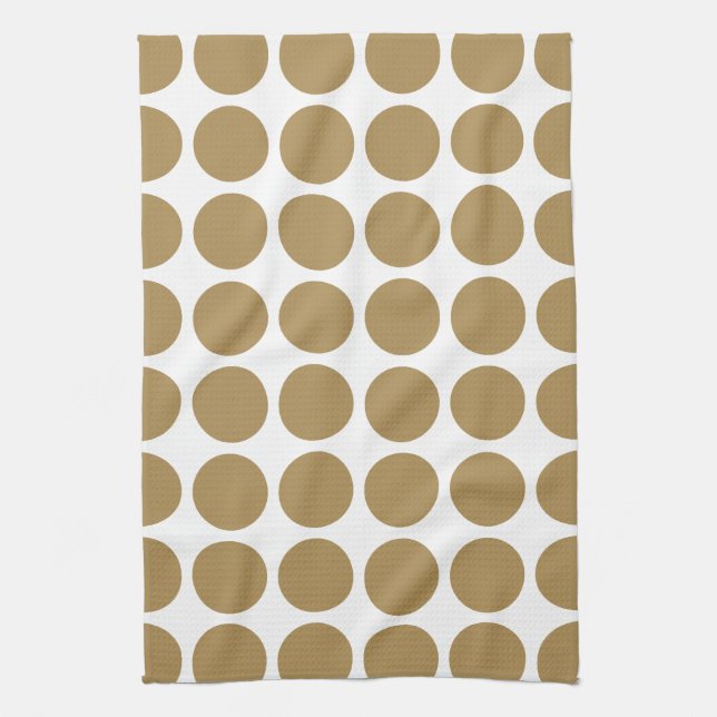 Teak Neutral Dots Tea Towel (Vertical)
