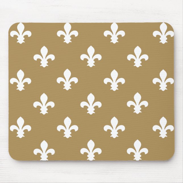 Teak Neutral Fleur de Lys Mouse Pad (Front)
