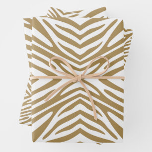 Teak Neutral Zebra Wrapping Paper Sheet