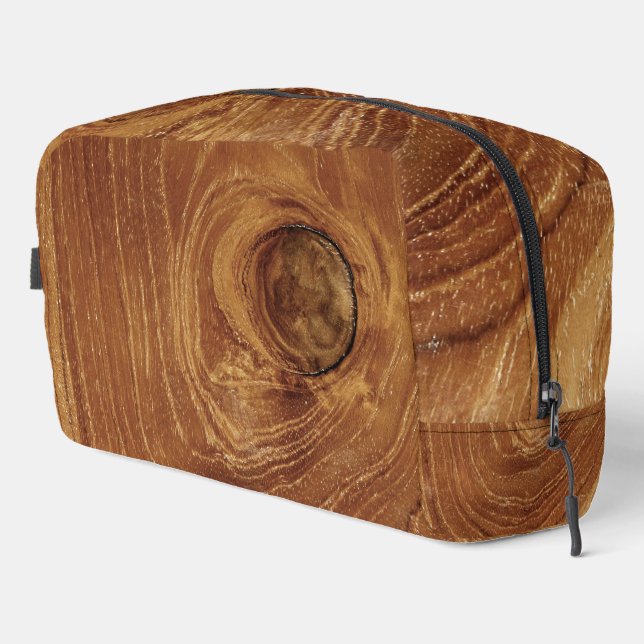 Teak Rustic Wood Grain Brown Nature Pattern Photo Dopp Kit (Right Corner)
