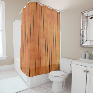 Teak Shower Curtain That Looks Like Wood
