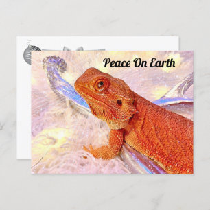 Teak the Bearded Dragon Christmas  Postcard