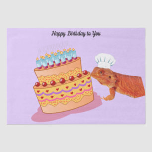 Teak the Birthday Beardie (Bearded Dragon) Tissue Paper