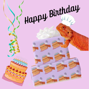Teak the Birthday Beardie (Bearded Dragon) Wrapping Paper