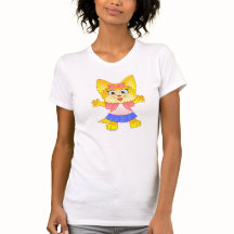 Teakup Yorkie Cartoon on Women's T-shirt