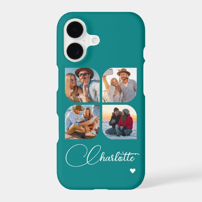 Teal 4 Photo Personalised Name (Back)