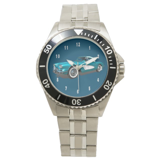Teal 59 Corvette customisable background   Watch (Front)